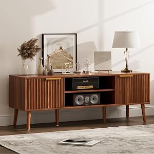 LCRBOL TV Stand for Living Room, Mid Century Modern Entertainment Center for 55/60 inch TV
