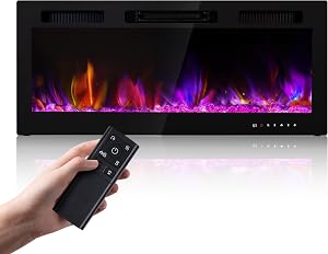 Electric Fireplace 50 Inch Wall Mount Insert Fireplaces Realsmart 1500W,Fit for 2 X 6 stub