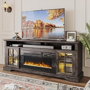 Breezestival 70“ TV Stand with Electric Fireplace, Modern Entertainment Center for TVs Up