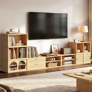 LIKIMIO Modular TV Stand Set for 65-100 Inches TV, Flexible Combination Entertainment Cent
